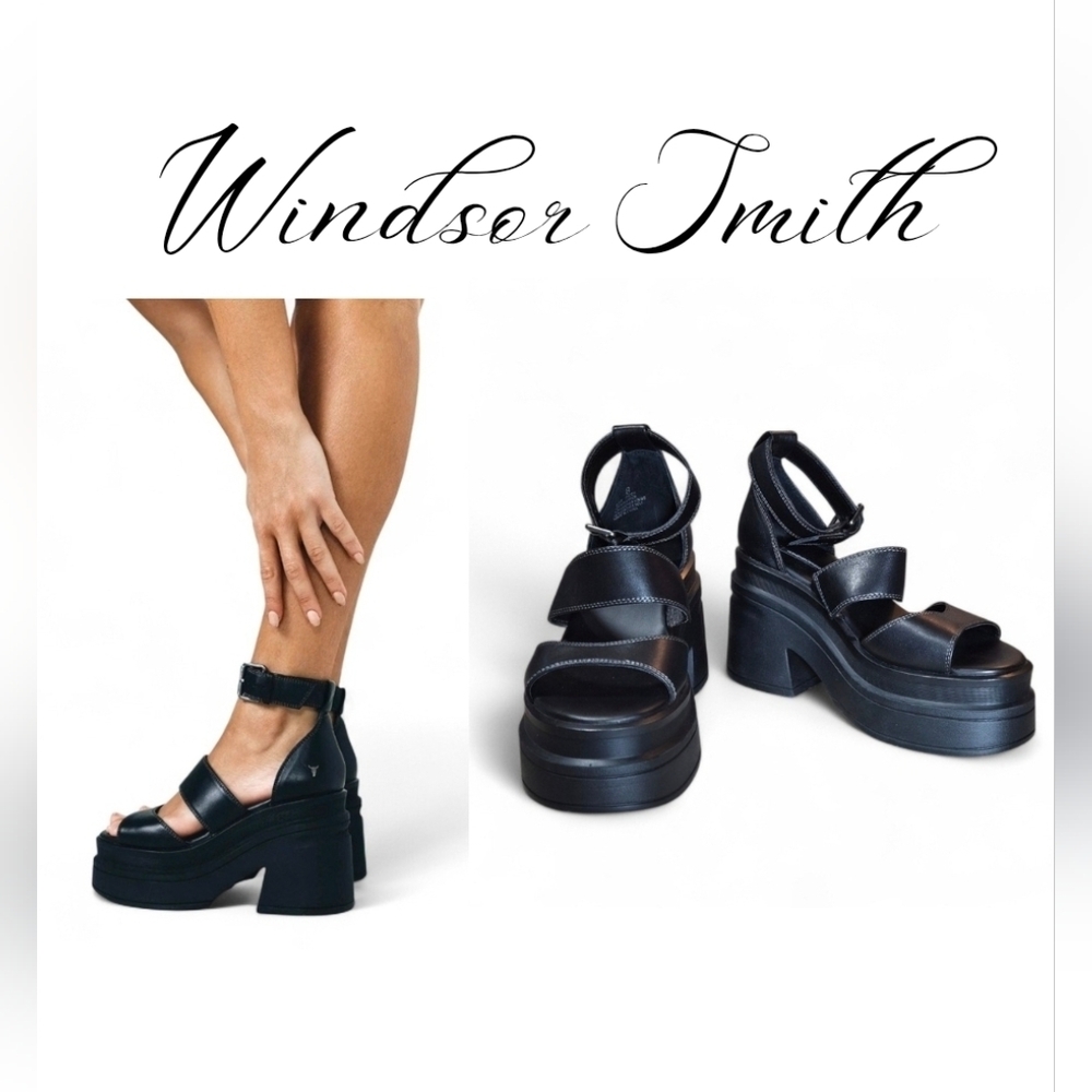 Windsor Smith Black Platform Heels